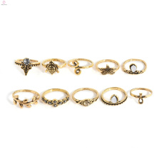 Cute Animal Midi Jewelry Knuckle Gold Turtle Ring Set